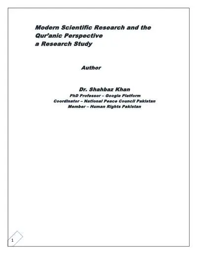 Cover of Modern Scientific Research and the Qur’anic Perspective: A Research Study