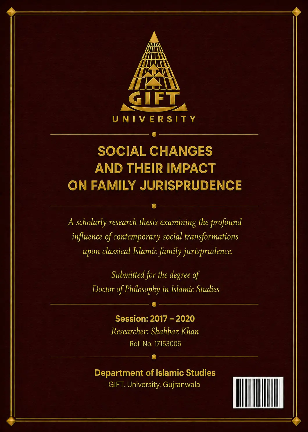 Social Changes and Their Impact on Family Jurisprudence — Back Cover